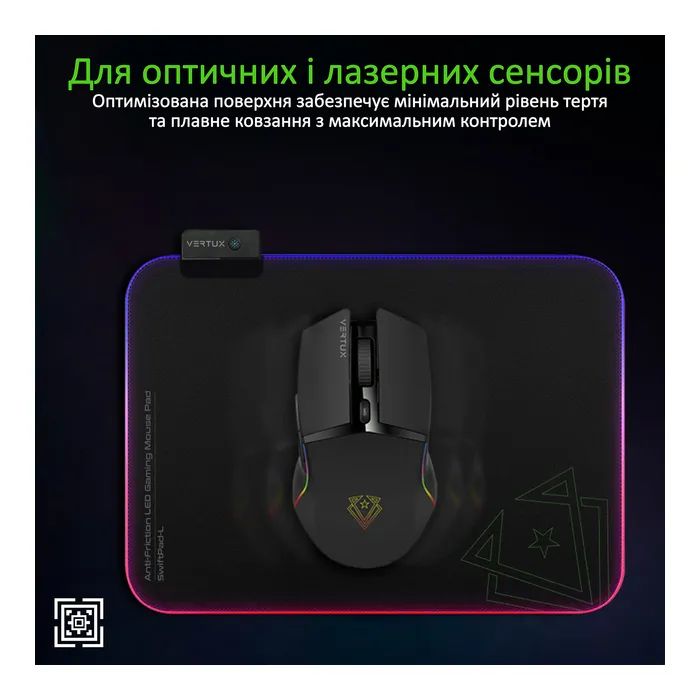 Коврик для мышки Vertux SwiftPad-L Black (swiftpad-l.black) изображение 2