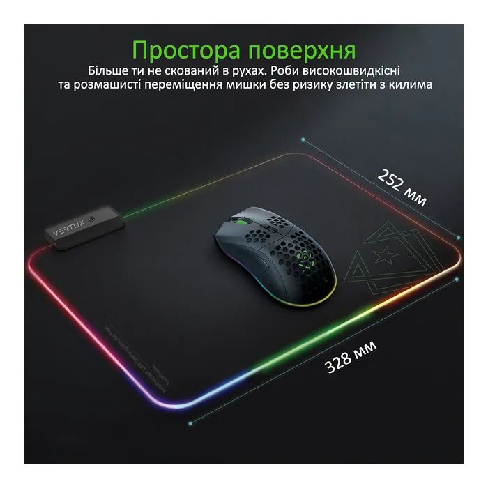 Коврик для мышки Vertux SwiftPad-L Black (swiftpad-l.black) изображение 3
