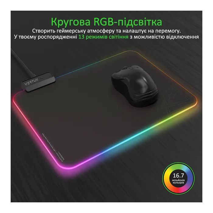 Коврик для мышки Vertux SwiftPad-L Black (swiftpad-l.black) изображение 4
