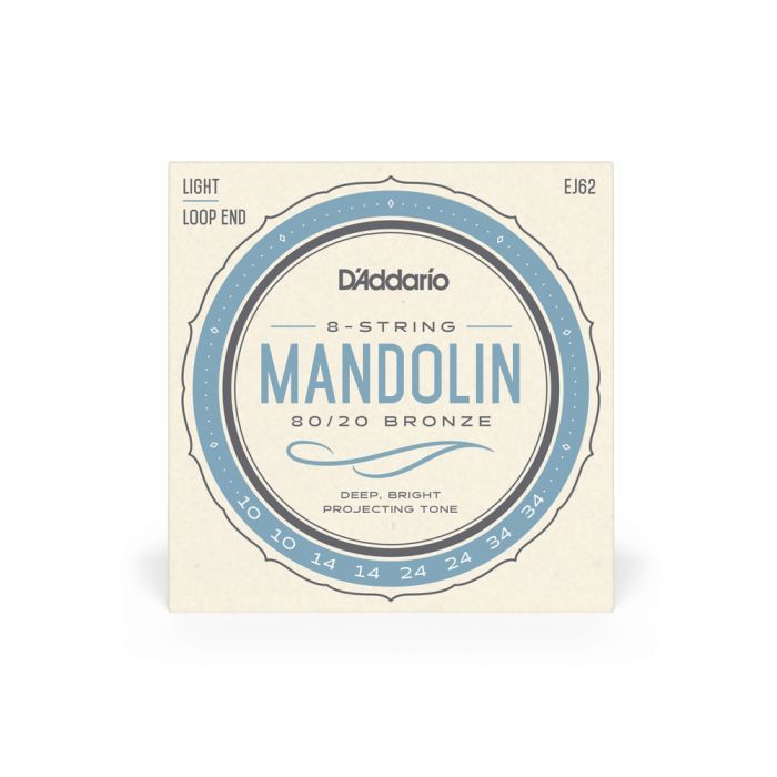 Струни для гітари D'Addario Mandolin 80/20 Bronze Light (10-34) (EJ62)