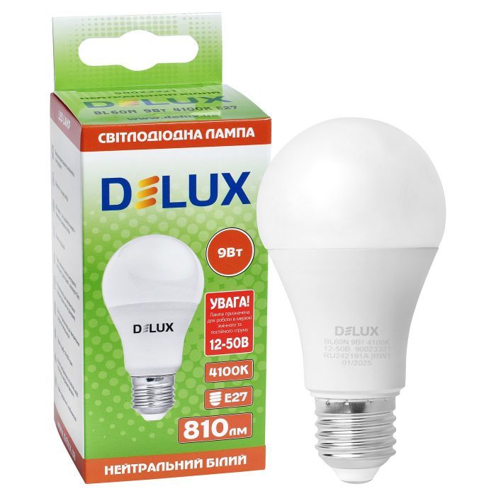 Лампочка Delux BL 60N 9 Вт 4100K AC/DC12-50В E27 (90023321) изображение 3