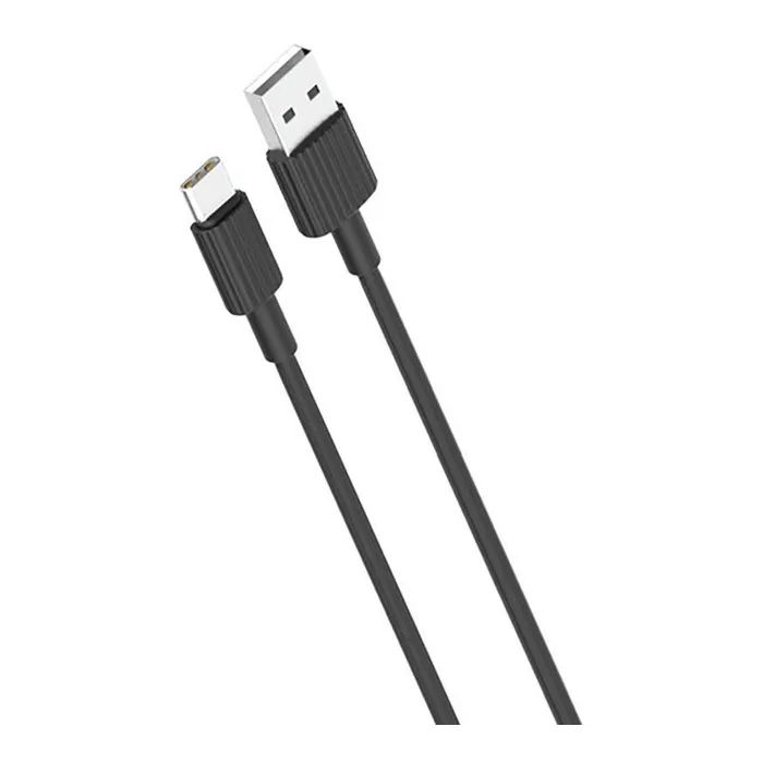 Дата кабель USB 2.0 AM to USB-C 1.0m 2.4A black XO (NB156-TC-1-BK)