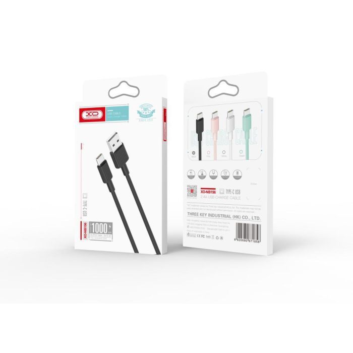 Дата кабель USB 2.0 AM to USB-C 1.0m 2.4A black XO (NB156-TC-1-BK) изображение 2