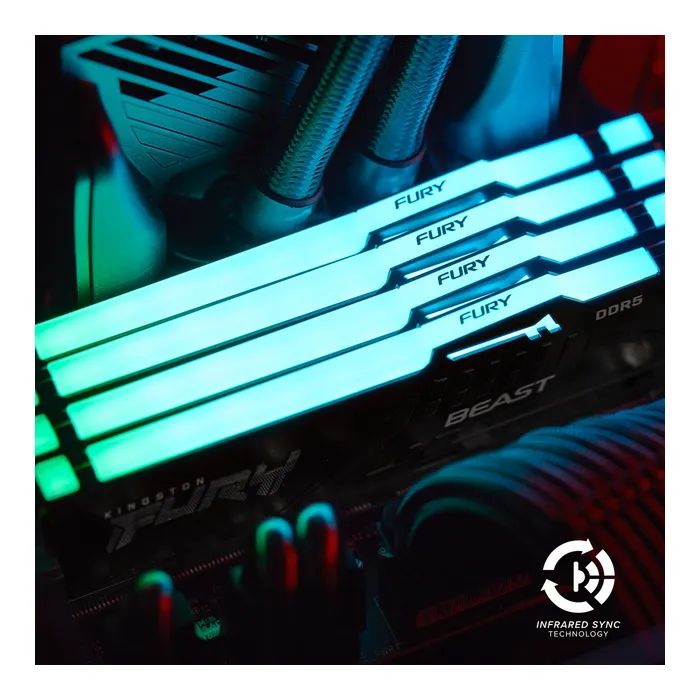 Модуль памяти для компьютера DDR5 64GB (2x32GB) 5600 MHz Beast RGB Kingston Fury (ex.HyperX) (KF556C36BBEAK2-64) изображение 12