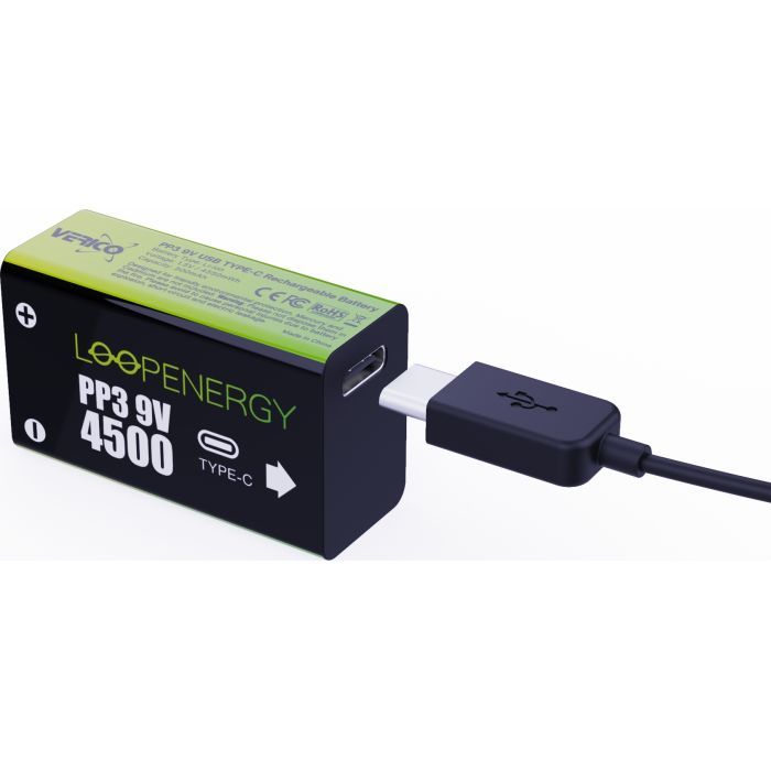 Аккумулятор Крона USB-С 500 mAh 9V Li-ion 2шт./уп. (Loop Energy) Verico (1UDBT-A3WEB2-NN) изображение 2