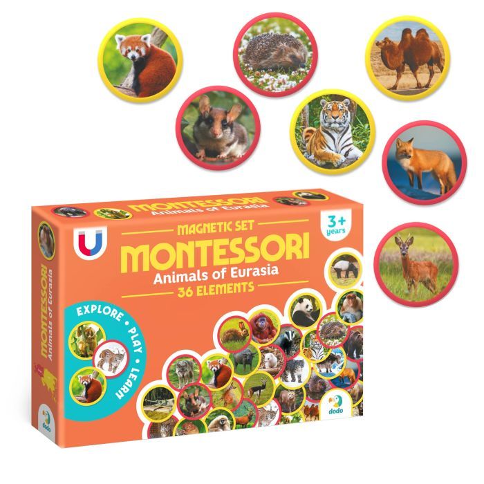 Навчальний набір DoDo Магнітний набір Монтесорі Тварини на континентах: Євразія (200285) зображення 2