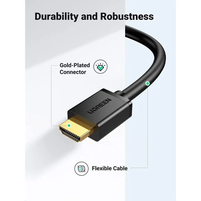 Кабель мультимедійний HDMI M to DVI M 3.0m HD106 black UGREEN (10136) зображення 3