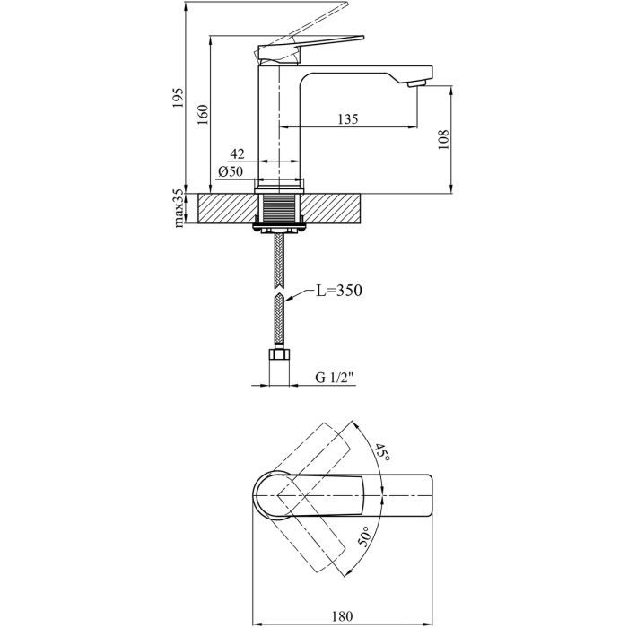 Душовий гарнітур Kroner Makon-C063 + змішувач Makon-C010 (CVS30225) зображення 12