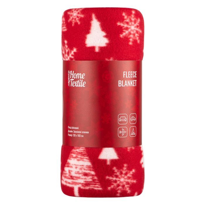 Плед Ardesto Christmas Fleece 130x160см, 100% полиэстер, заснеженные елки (ART0715PB) изображение 5