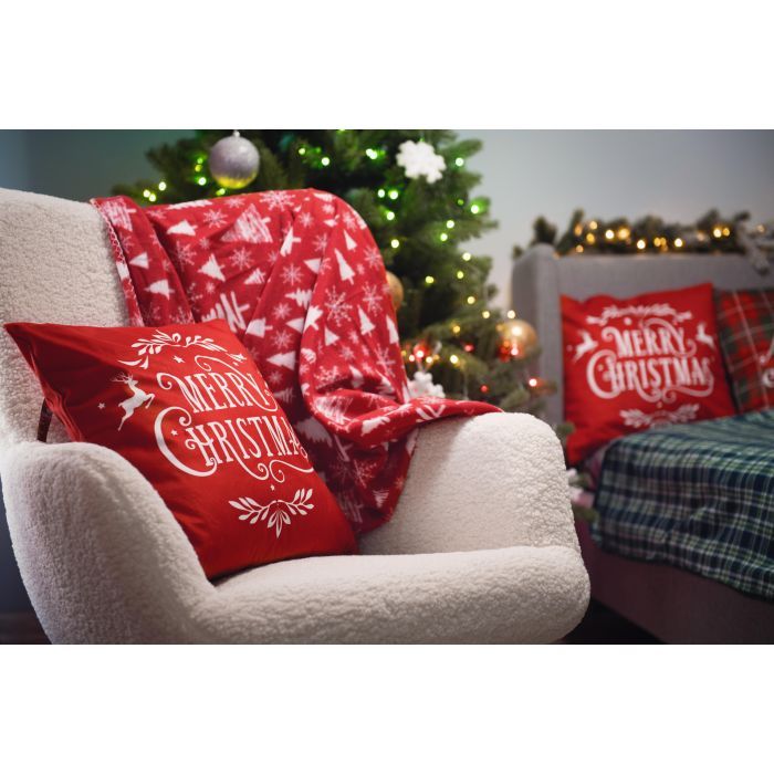 Плед Ardesto Christmas Fleece 130x160см, 100% полиэстер, заснеженные елки (ART0715PB) изображение 7