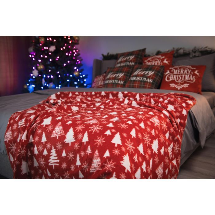 Плед Ardesto Christmas Fleece 130x160см, 100% полиэстер, заснеженные елки (ART0715PB) изображение 9