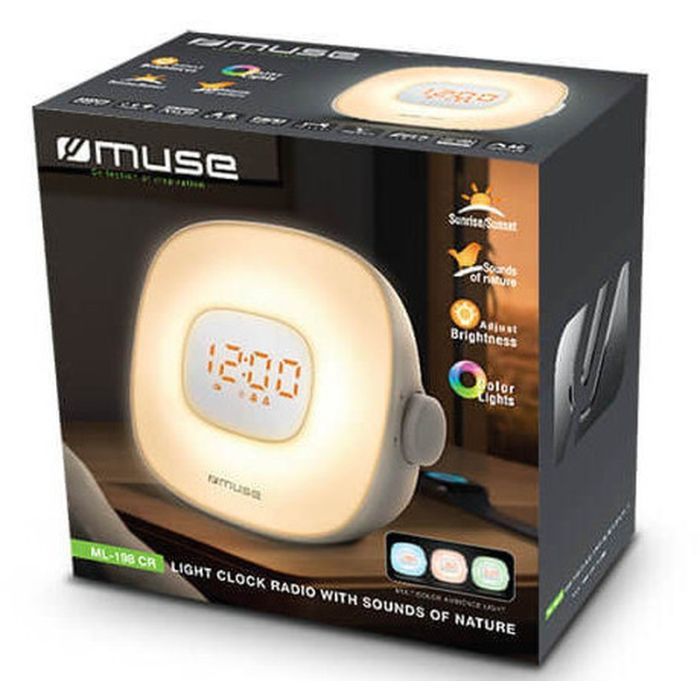 Настільний годинник Muse Радіо-годинник з USB білий (ML-198 CR) зображення 6