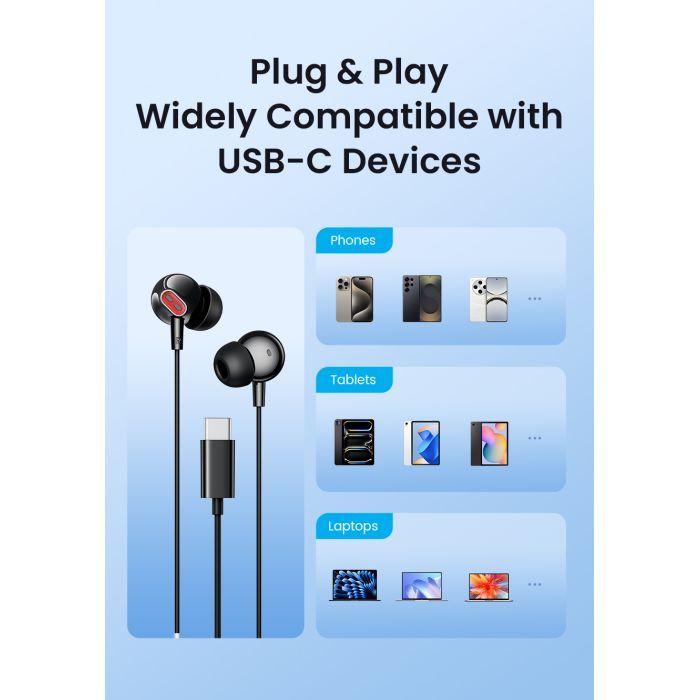 Навушники Vention Echo Lite USB-C In-Ear Wired Black (GBBBAV) зображення 11