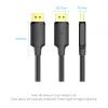 Кабель мультимедийный DisplayPort M to DisplayPort M 1.0m 4K black Vention (HAKBF) изображение 8