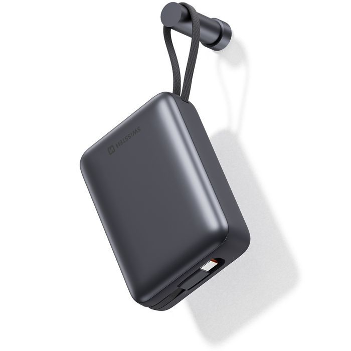 Батарея універсальна SWISSTEN 20000mAh SPACE 22/5W PD QC w/built-in cables USB-C/LIGHTNING Silver (8595217490598) зображення 4