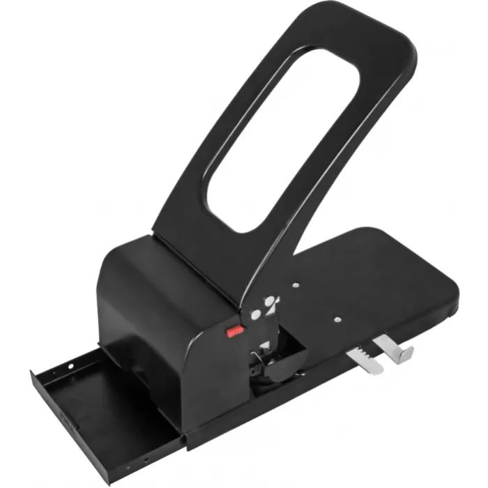 Діркопробивач Economix металевий корпус з лінійкою, до 100 аркушів чорний (E40126) зображення 3