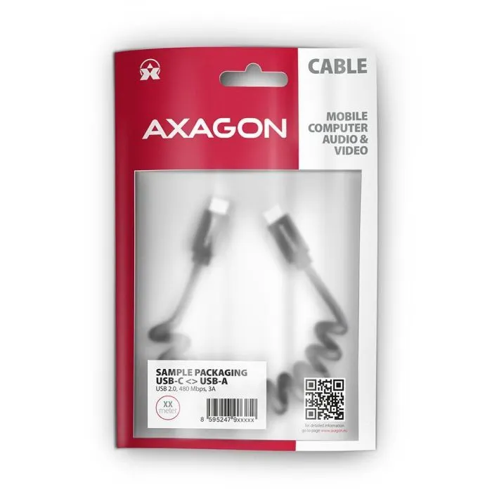 Дата кабель USB-C to USB-C 0.6m 60W black AXAGON (BUCM-CM10TB) изображение 3