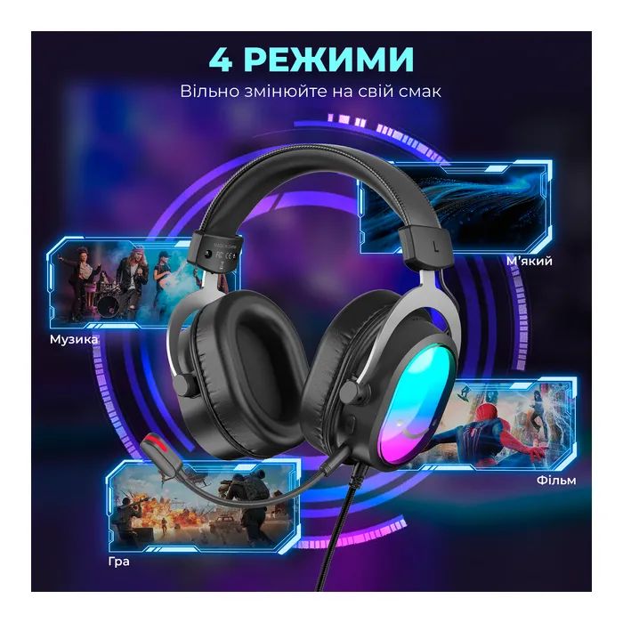 Навушники Fifine H16 7.1 RGB White (H16W) зображення 11