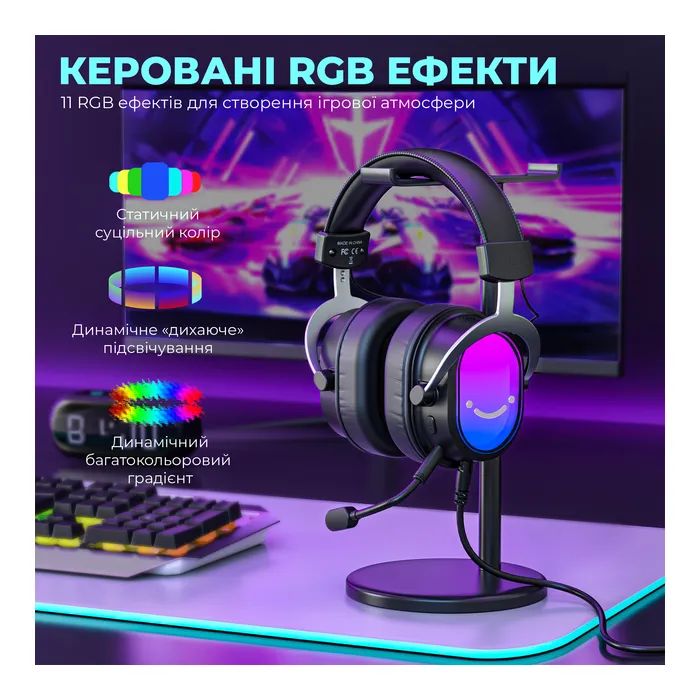 Навушники Fifine H16 7.1 RGB White (H16W) зображення 12
