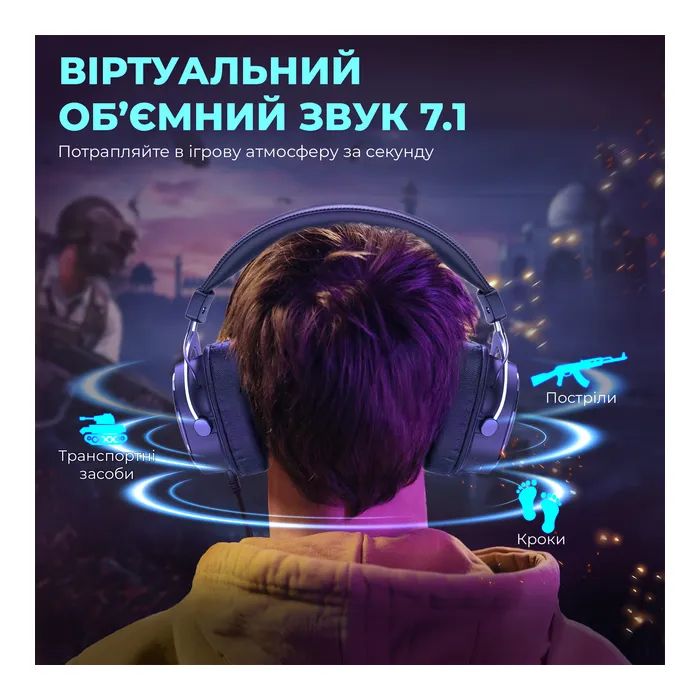 Навушники Fifine H16 7.1 RGB White (H16W) зображення 5