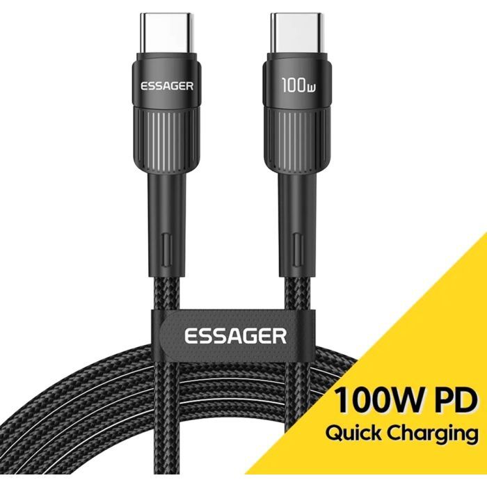 Дата кабель USB-C to USB-C 0.5m 100W black Essager (EXCTT1-XCB01)