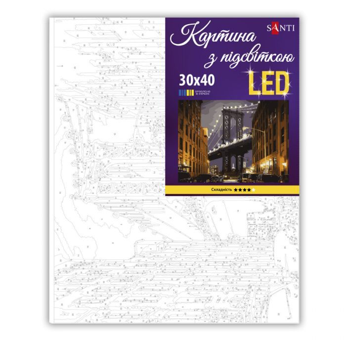 Картина по номерам Santi Брукленський міст 30х40 см LED під (956445) изображение 2