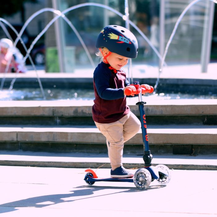 Самокат Micro Mini Deluxe Foldable LED" складний Синій" (MMD196) зображення 11