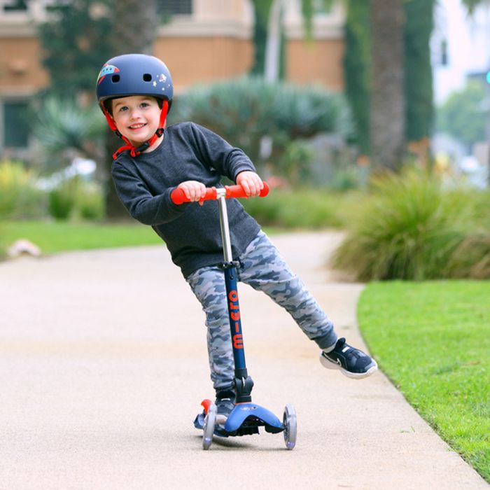 Самокат Micro Mini Deluxe Foldable LED" складний Синій" (MMD196) зображення 2