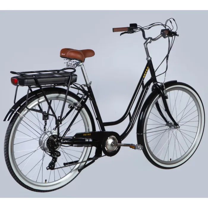 Електровелосипед Dorozhnik 28" eRETRO Vbr FR рама-19" 36B 13А*г 500Вт 2026 чорний (ELB-D-28-113) зображення 3