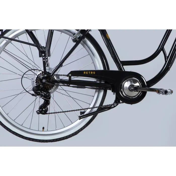 Електровелосипед Dorozhnik 28" eRETRO Vbr FR рама-19" 36B 13А*г 500Вт 2026 чорний (ELB-D-28-113) зображення 5