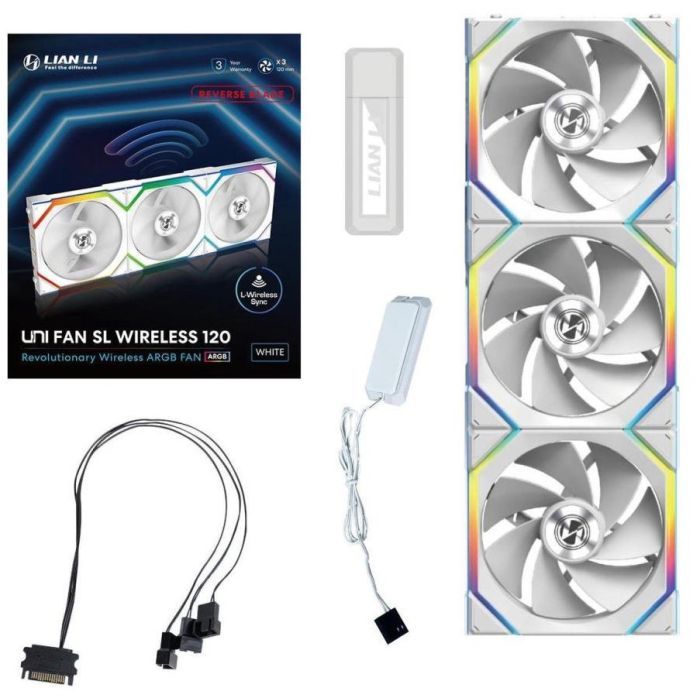 Кулер для корпуса Lian Li UNI Fan SL WIRELESS LCD 120-3 REVERSE (G99.12RSLLCD1W3B.00) изображение 2