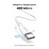Дата кабель USB-C to USB-C 2.0m PD100W 5A braided L502 white Ugreen (35221) изображение 7