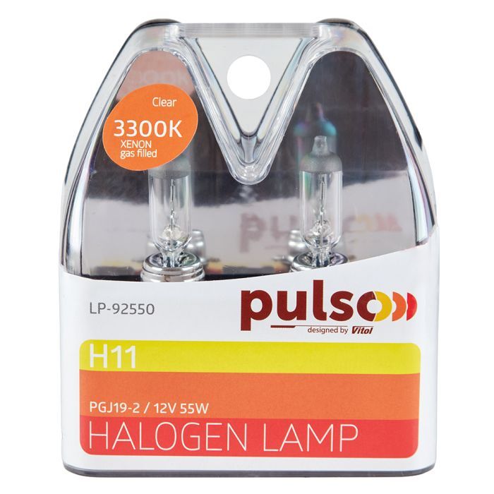 Автолампа PULSO H11/PGJ19-2 12v55w clear/plastic box (LP-92550) изображение 3