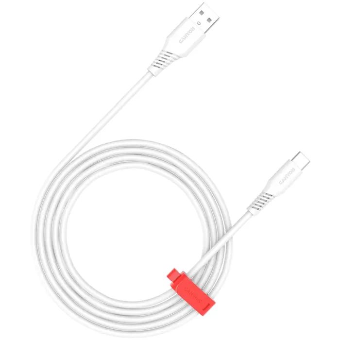 Дата кабель USB 2.0 AM to USB-C 2.0m 18W TPE white Canyon (CNS-AC18SC20W)