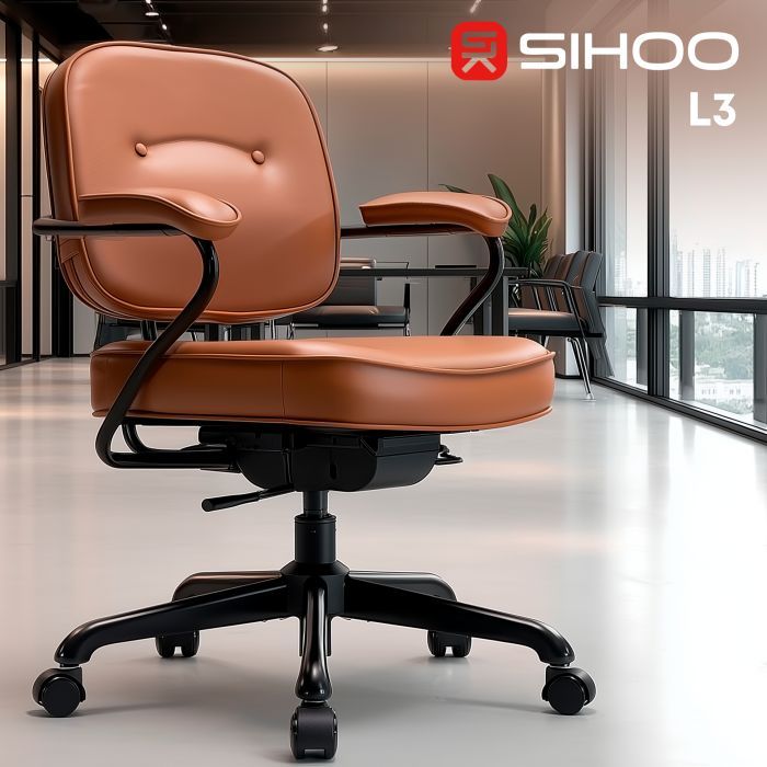 Офісне крісло Sihoo L3 PVC Brown (L3D-M101) зображення 9