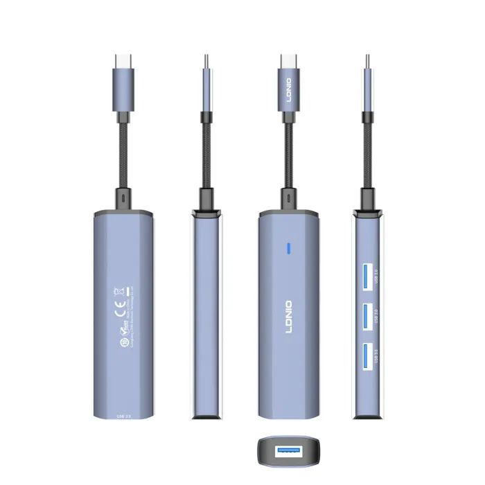 Концентратор LDNIO USB-C 4-in-1 4xUSB 3.0 (DS-114C) изображение 6