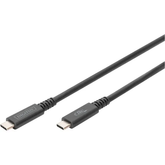 Дата кабель USB-C to USB-C 1.0m USB4 Thunderbolt 3 240W 8K60Hz black Digitus (AK-300343-008-S)