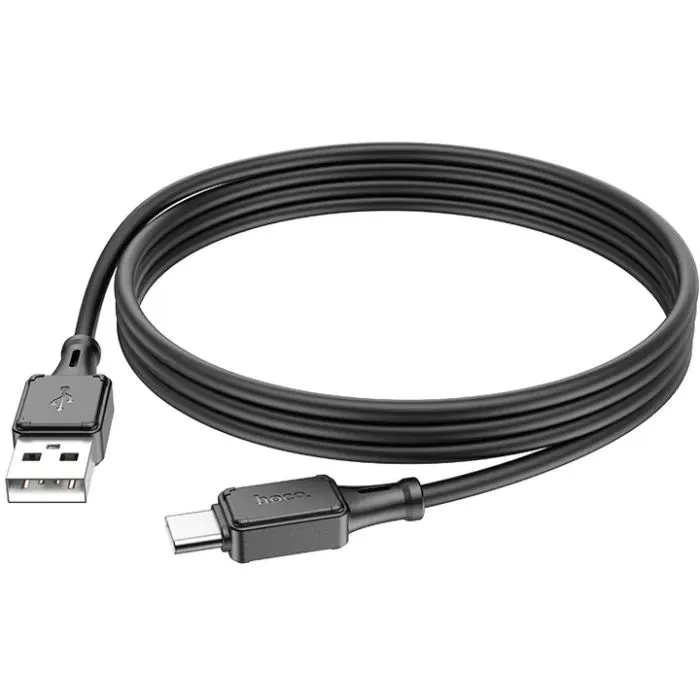 Дата кабель USB 2.0 AM to USB-C 1.0m silicone X101 Assistant black HOCO (6942007604079) изображение 3