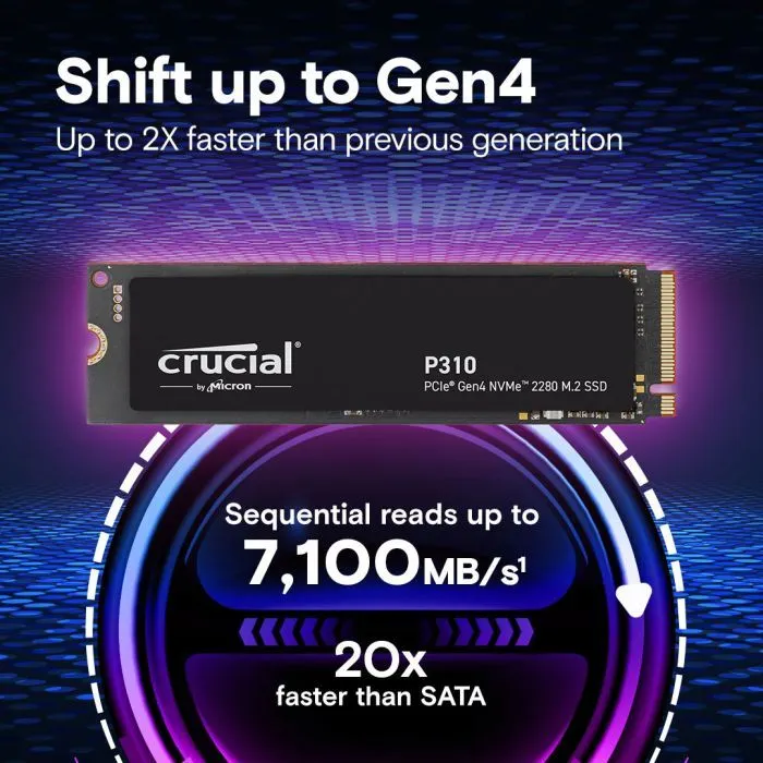 Накопитель SSD M.2 2280 4TB P310 Micron (CT4000P310SSD8) изображение 2