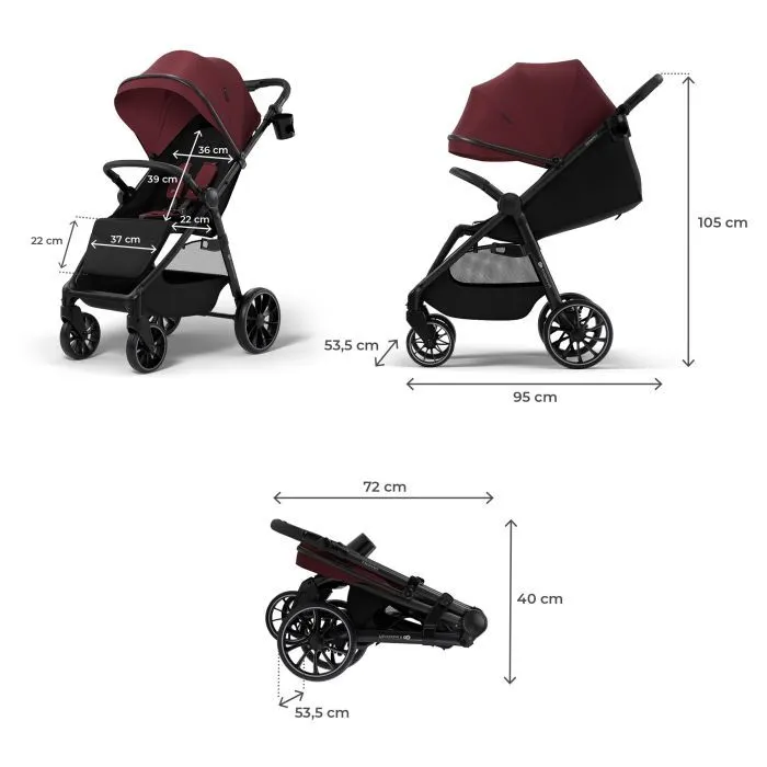 Коляска Kinderkraft Grande 2 Burgundy (KSGRAN02BRG0000) (5902533929573) зображення 5