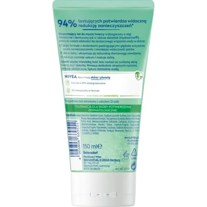 Гель для умывания Nivea Ocean Algae Waschgel 150 мл (5900017102313) изображение 3