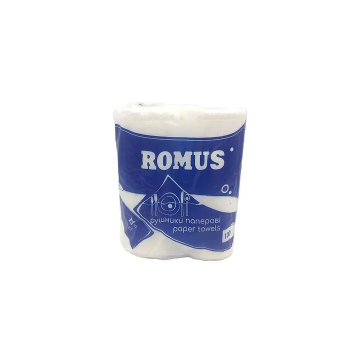 Бумажные полотенца Romus 2 слоя 100 отрывов 2 рулона (4820266290825)