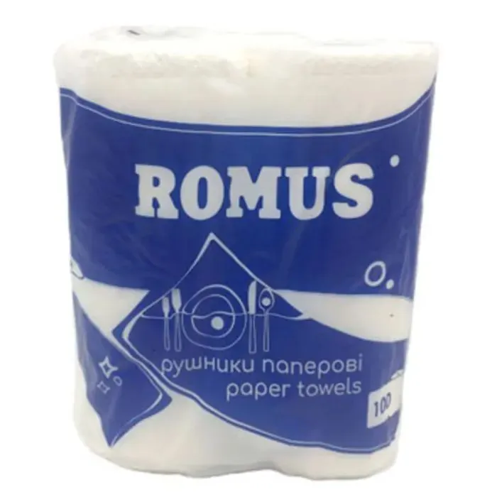Паперові рушники Romus 2 шари 100 відривів 2 рулони (4820266290825)