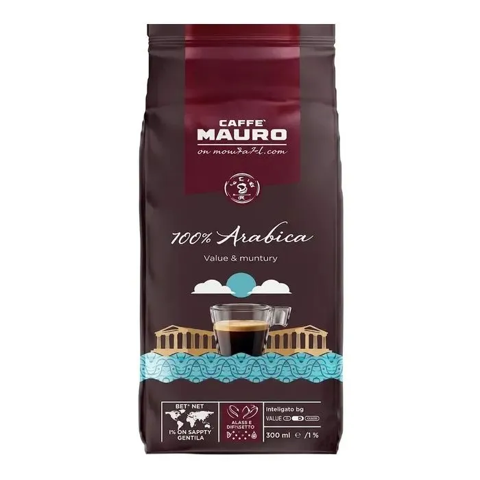 Кофе MAURO 100% Arabica в зернах 1 кг (8002530137029)