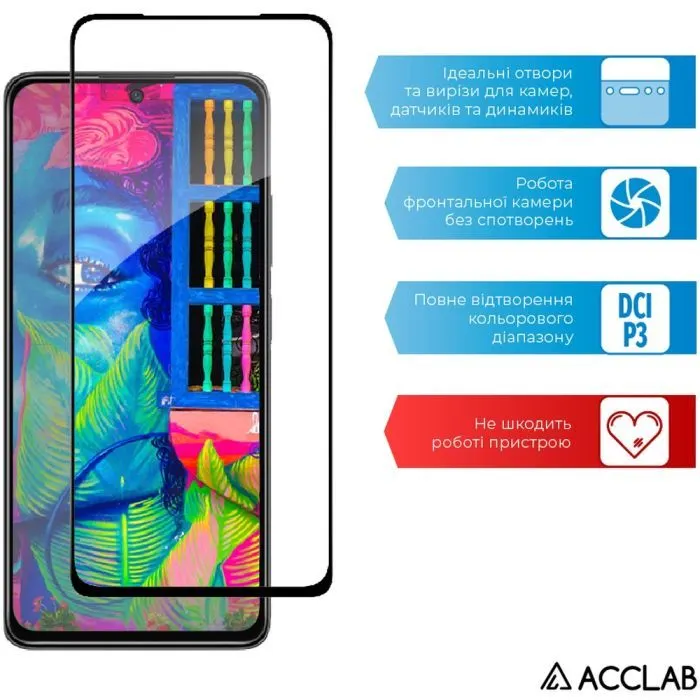 Скло захисне ACCLAB Full Glue Xiaomi Poco X4 Pro 5G Black (1283126535215) зображення 5