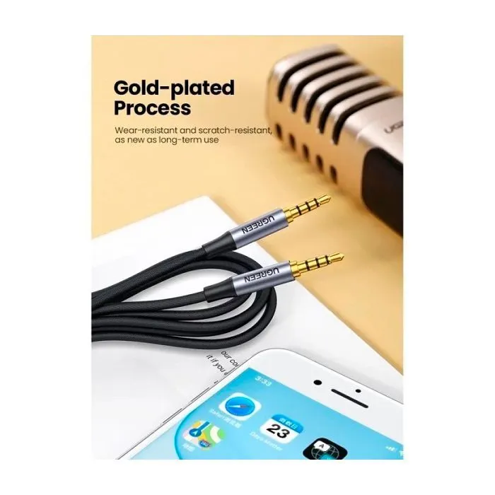 Кабель мультимедийный 3.5mm M to 3.5mm M 3.0m (4pin) AV183 aluminum gray Ugreen (20785) изображение 12