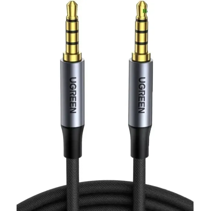 Кабель мультимедийный 3.5mm M to 3.5mm M 3.0m (4pin) AV183 aluminum gray Ugreen (20785)