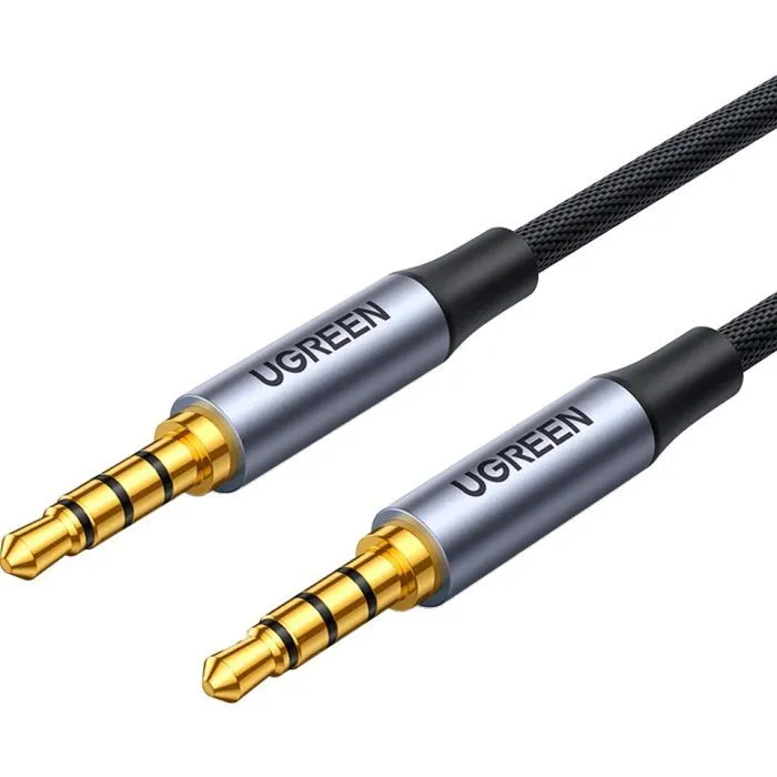 Кабель мультимедийный 3.5mm M to 3.5mm M 3.0m (4pin) AV183 aluminum gray Ugreen (20785) изображение 2