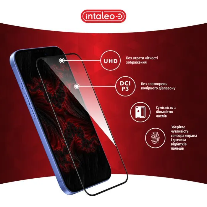 Скло захисне Intaleo Full Glue Apple iPhone 16 Black (1283126593789) зображення 4