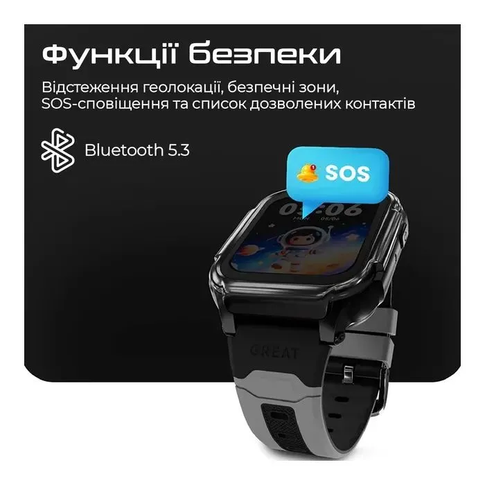 Смарт-годинник HiFuture Kidguard G1 з GPS, 4G та камерою Black Grey (KidguardG1.Black-Grey) зображення 3